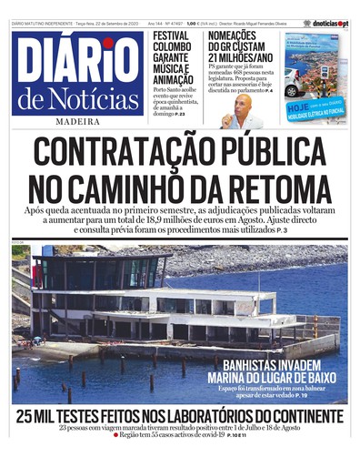 Edição do dia 22 Setembro 2020 da pubicação Diário de Notícias