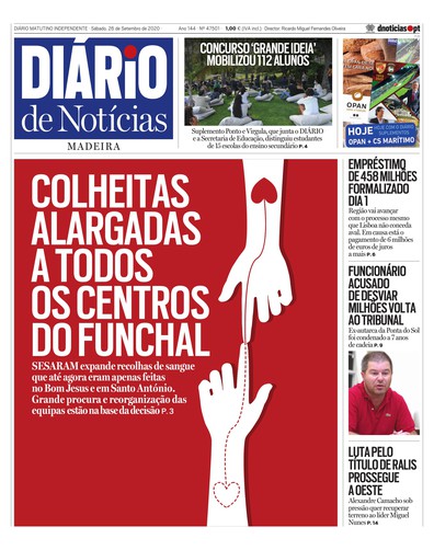 Edição do dia 26 Setembro 2020 da pubicação Diário de Notícias