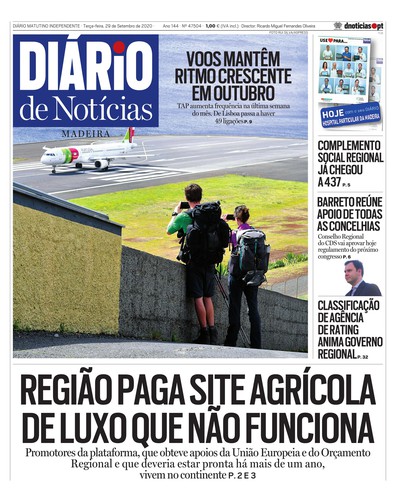 Edição do dia 29 Setembro 2020 da pubicação Diário de Notícias