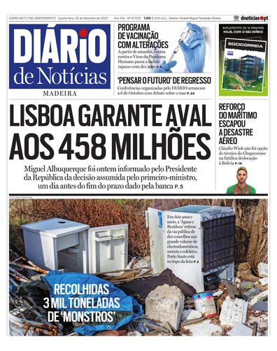 Edição do dia 30 Setembro 2020 da pubicação Diário de Notícias