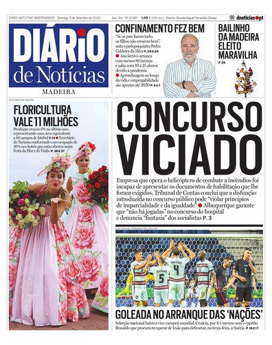 Edição do dia 6 Setembro 2020 da pubicação Diário de Notícias