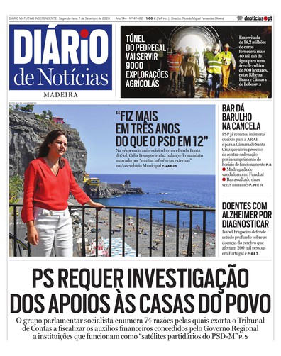 Edição do dia 7 Setembro 2020 da pubicação Diário de Notícias