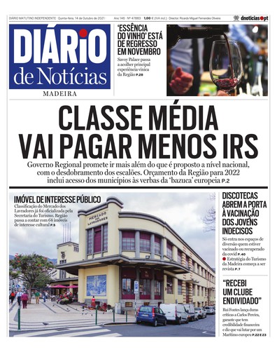 Edição do dia 14 Outubro 2021 da pubicação Diário de Notícias