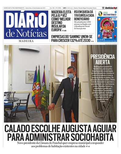 Edição do dia 22 Outubro 2021 da pubicação Diário de Notícias