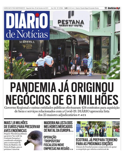 Edição do dia 25 Outubro 2021 da pubicação Diário de Notícias