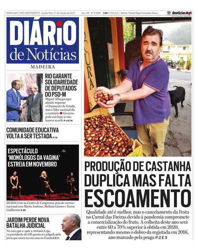 Edição do dia 27 Outubro 2021 da pubicação Diário de Notícias