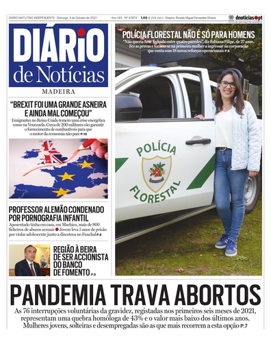 Edição do dia 3 Outubro 2021 da pubicação Diário de Notícias
