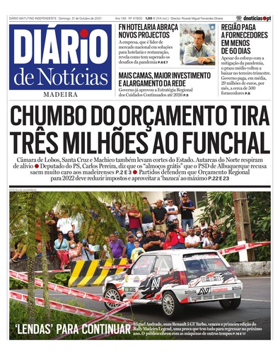 Edição do dia 31 Outubro 2021 da pubicação Diário de Notícias