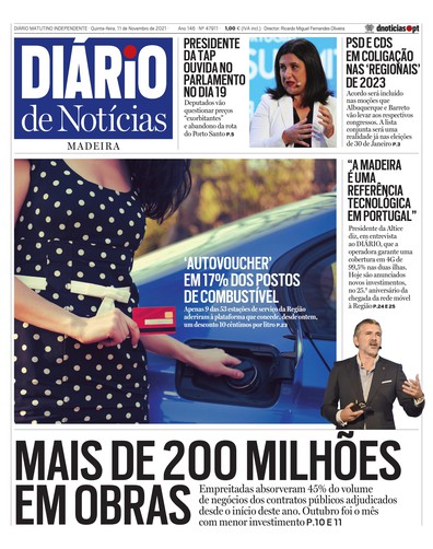 Edição do dia 11 Novembro 2021 da pubicação Diário de Notícias