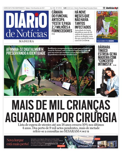 Edição do dia 13 Novembro 2021 da pubicação Diário de Notícias