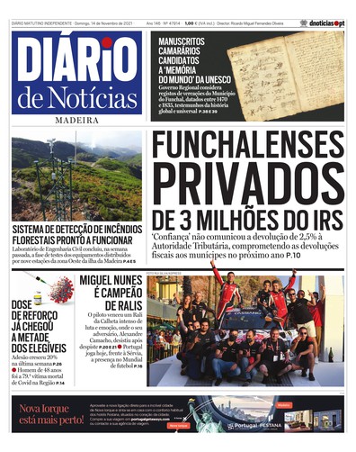 Edição do dia 14 Novembro 2021 da pubicação Diário de Notícias
