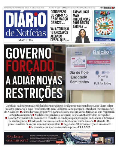 Edição do dia 20 Novembro 2021 da pubicação Diário de Notícias