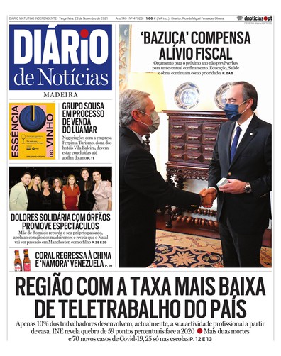 Edição do dia 23 Novembro 2021 da pubicação Diário de Notícias