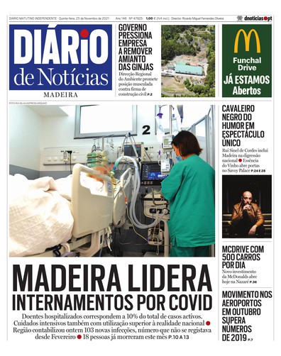 Edição do dia 25 Novembro 2021 da pubicação Diário de Notícias