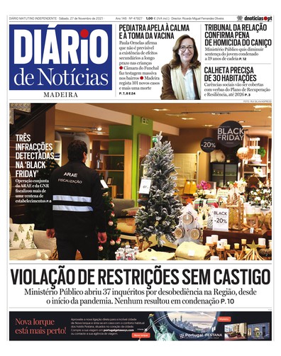 Edição do dia 27 Novembro 2021 da pubicação Diário de Notícias