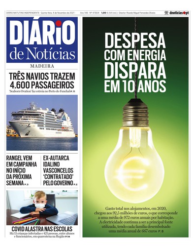 Edição do dia 4 Novembro 2021 da pubicação Diário de Notícias