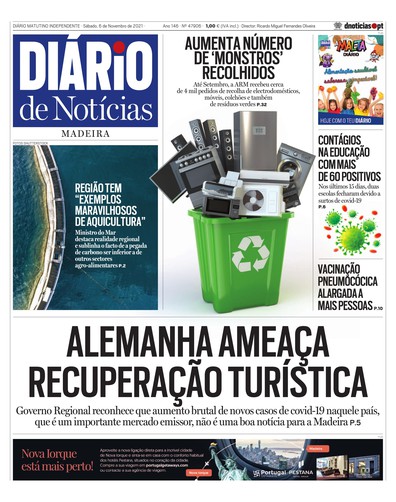Edição do dia 6 Novembro 2021 da pubicação Diário de Notícias