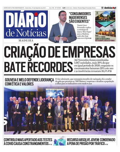 Edição do dia 10 Dezembro 2021 da pubicação Diário de Notícias
