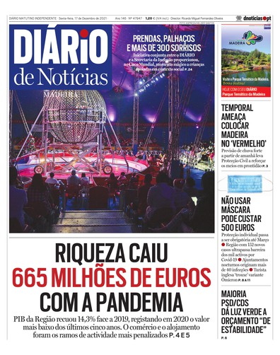 Edição do dia 17 Dezembro 2021 da pubicação Diário de Notícias