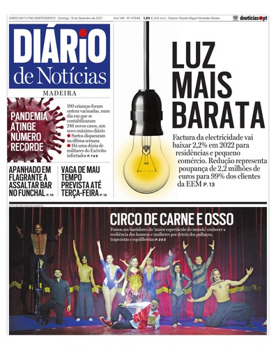Edição do dia 19 Dezembro 2021 da pubicação Diário de Notícias