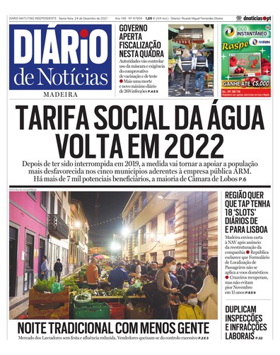 Edição do dia 24 Dezembro 2021 da pubicação Diário de Notícias