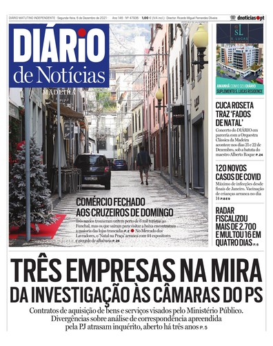 Edição do dia 6 Dezembro 2021 da pubicação Diário de Notícias