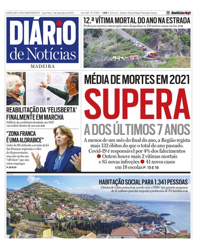 Edição do dia 7 Dezembro 2021 da pubicação Diário de Notícias