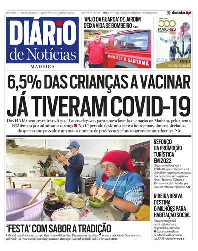 Edição do dia 9 Dezembro 2021 da pubicação Diário de Notícias