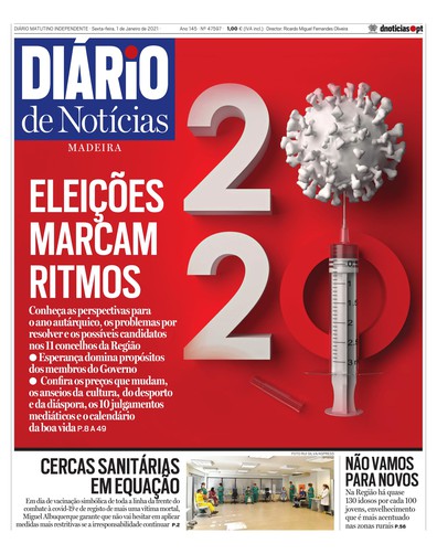 Edição do dia 1 Janeiro 2021 da pubicação Diário de Notícias