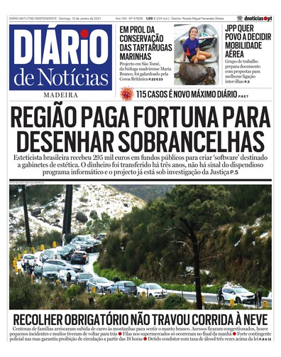 Edição do dia 10 Janeiro 2021 da pubicação Diário de Notícias