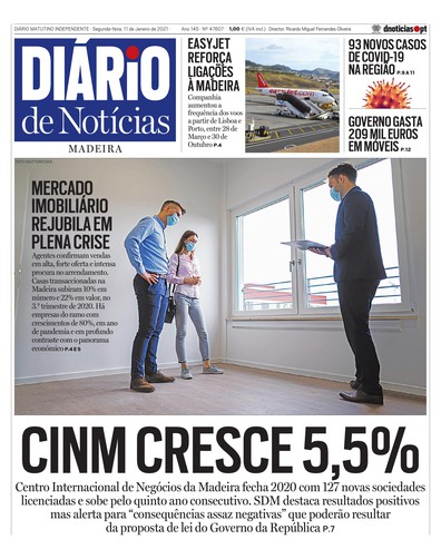 Edição do dia 11 Janeiro 2021 da pubicação Diário de Notícias
