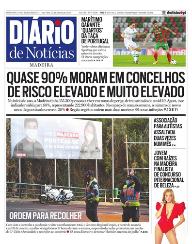 Edição do dia 12 Janeiro 2021 da pubicação Diário de Notícias