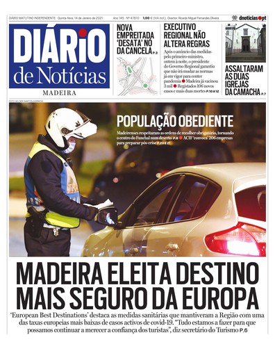 Edição do dia 14 Janeiro 2021 da pubicação Diário de Notícias