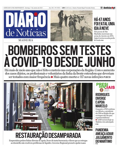 Edição do dia 17 Janeiro 2021 da pubicação Diário de Notícias