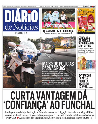 Edição do dia 22 Janeiro 2021 da pubicação Diário de Notícias