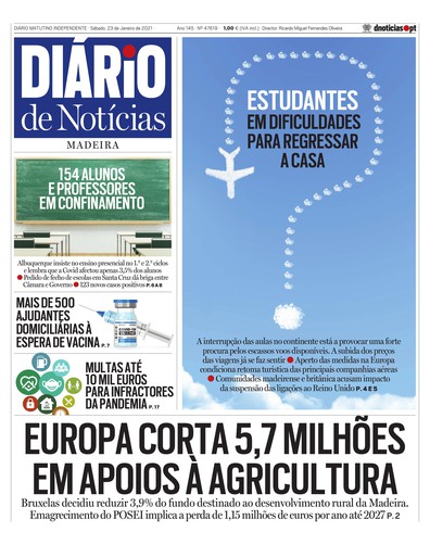 Edição do dia 23 Janeiro 2021 da pubicação Diário de Notícias