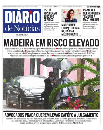 Edição do dia 5 Janeiro 2021 da pubicação Diário de Notícias