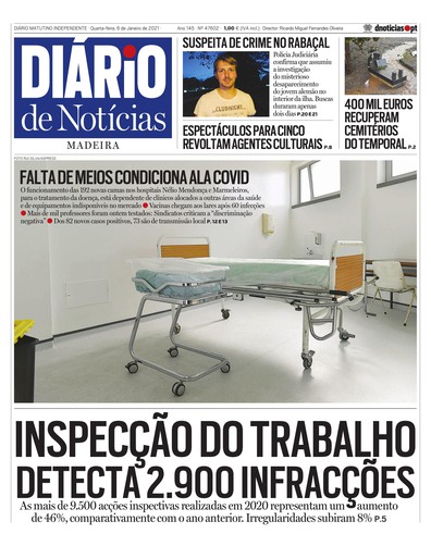 Edição do dia 6 Janeiro 2021 da pubicação Diário de Notícias