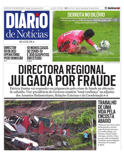 Edição do dia 9 Janeiro 2021 da pubicação Diário de Notícias
