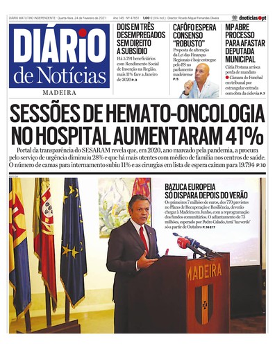 Edição do dia 24 Fevereiro 2021 da pubicação Diário de Notícias