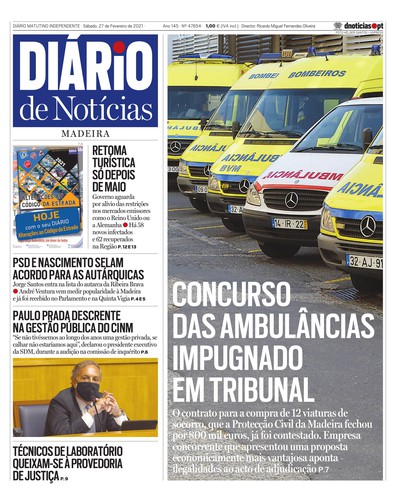 Edição do dia 27 Fevereiro 2021 da pubicação Diário de Notícias