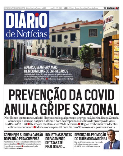 Edição do dia 4 Fevereiro 2021 da pubicação Diário de Notícias