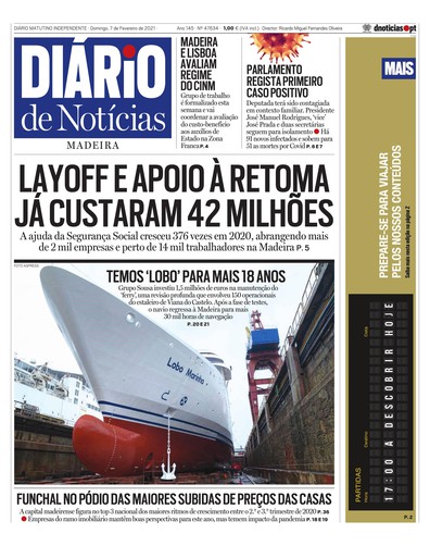 Edição do dia 7 Fevereiro 2021 da pubicação Diário de Notícias