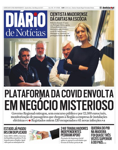 Edição do dia 3 Março 2021 da pubicação Diário de Notícias