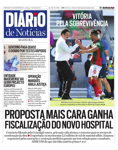 Edição do dia 11 Abril 2021 da pubicação Diário de Notícias