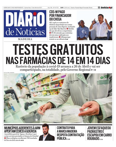 Edição do dia 15 Abril 2021 da pubicação Diário de Notícias
