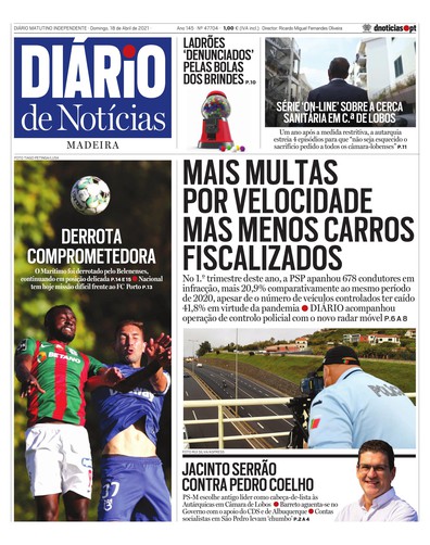 Edição do dia 18 Abril 2021 da pubicação Diário de Notícias