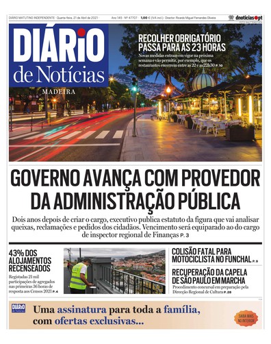 Edição do dia 21 Abril 2021 da pubicação Diário de Notícias