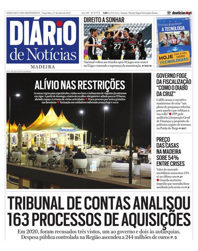Edição do dia 27 Abril 2021 da pubicação Diário de Notícias