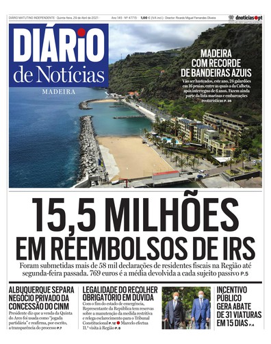 Edição do dia 29 Abril 2021 da pubicação Diário de Notícias